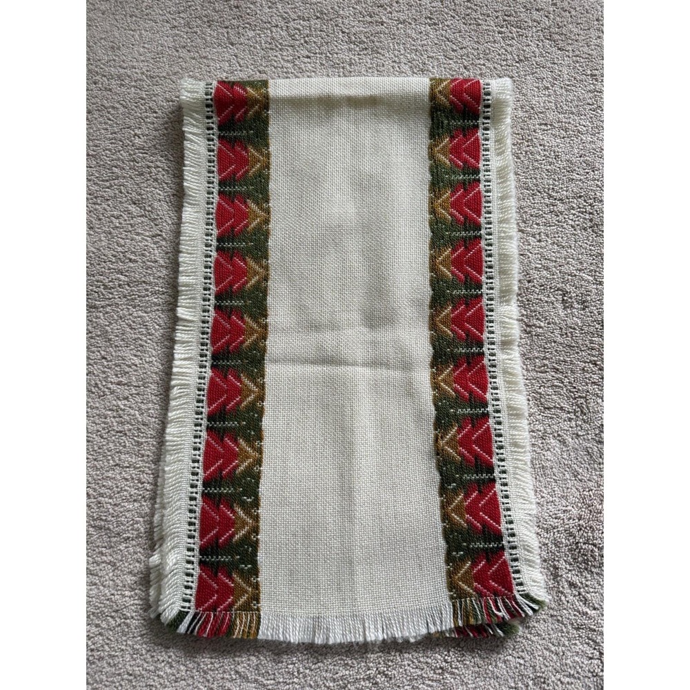 Vintage Christmas Table Runner Christmas Trees Made In W. Germany